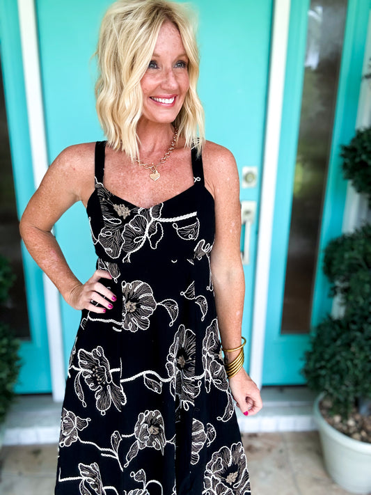 Florals Stitched In The Night Dress
