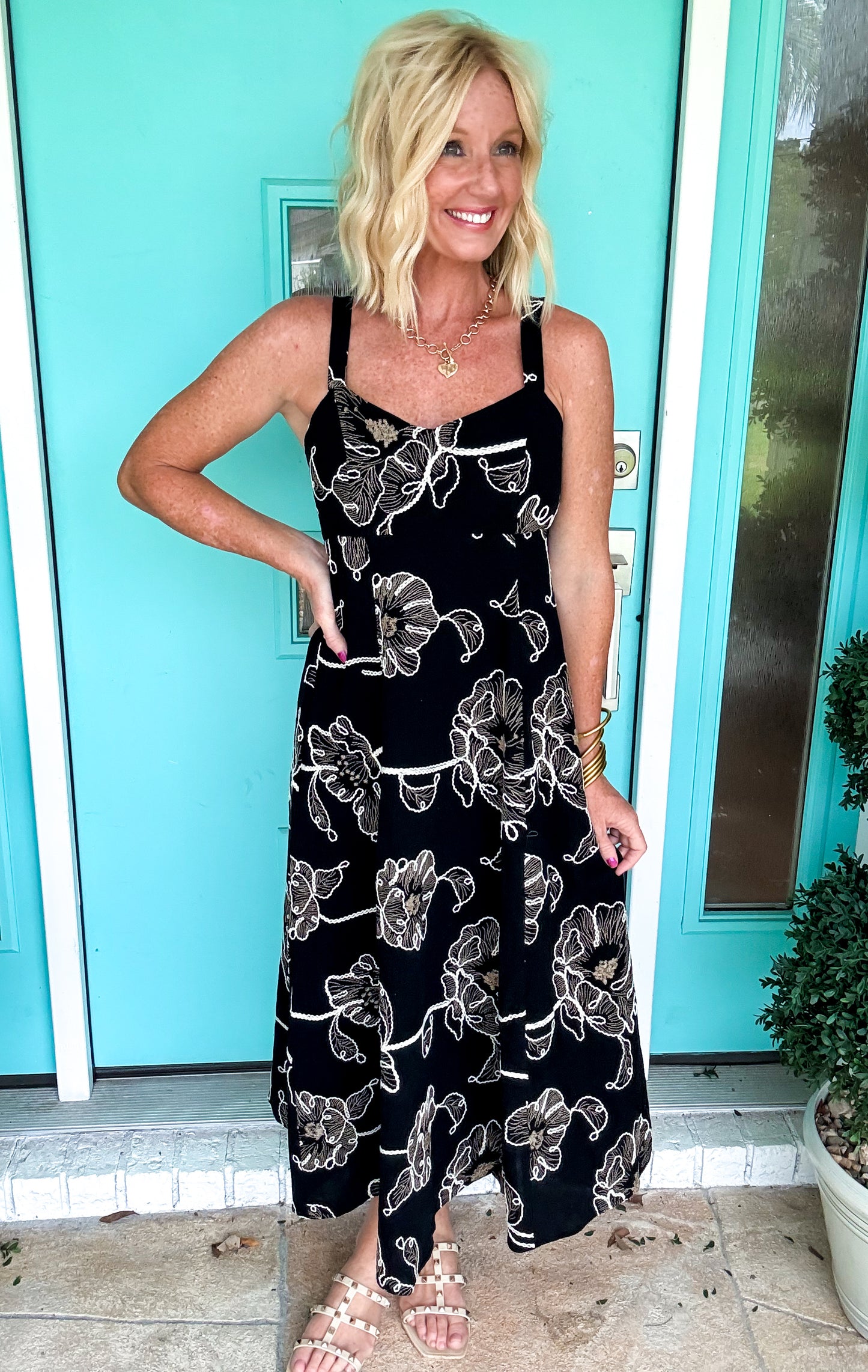 Florals Stitched In The Night Dress