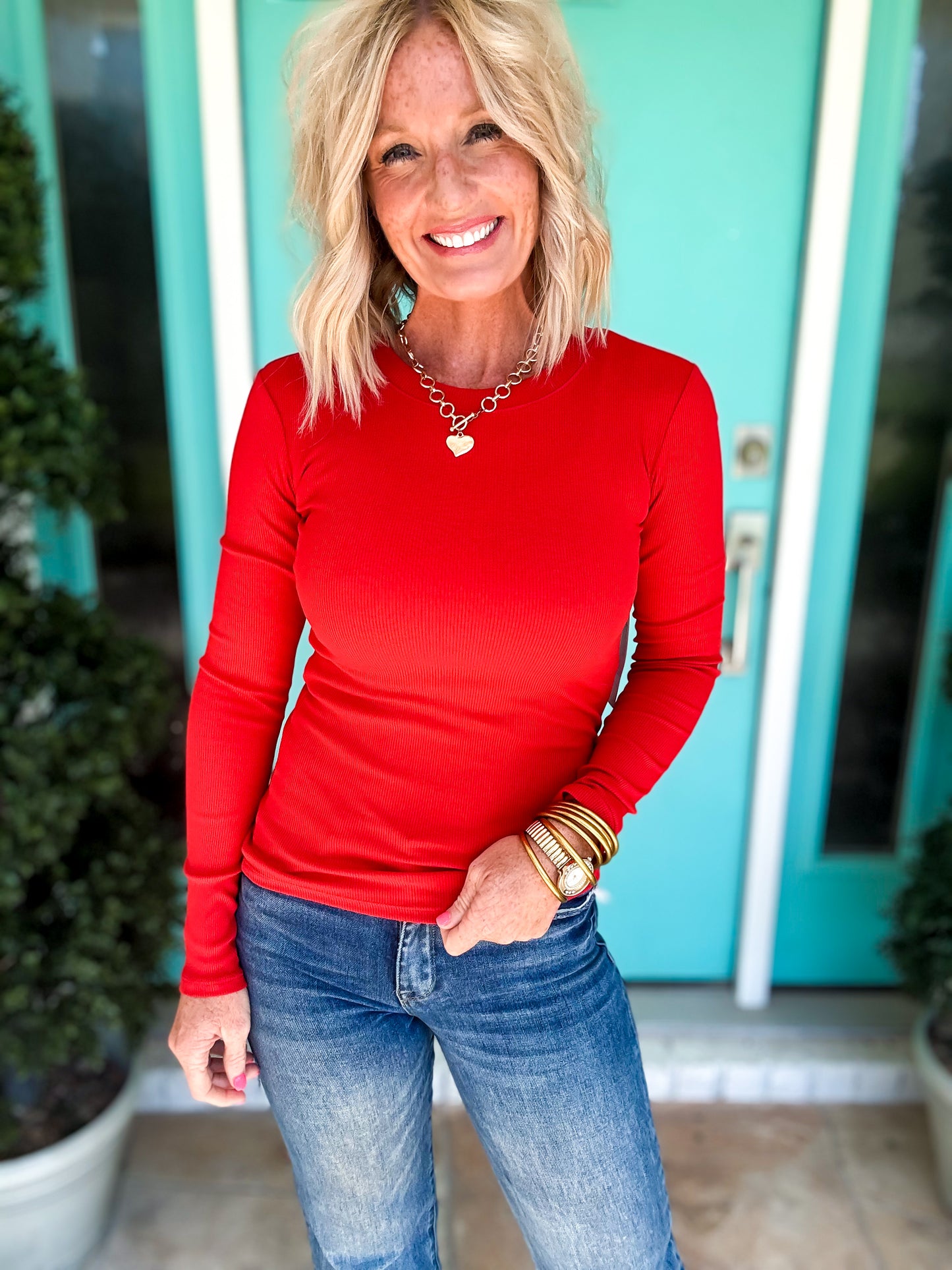 Essential Long Sleeved Ribbed Athleisure Top