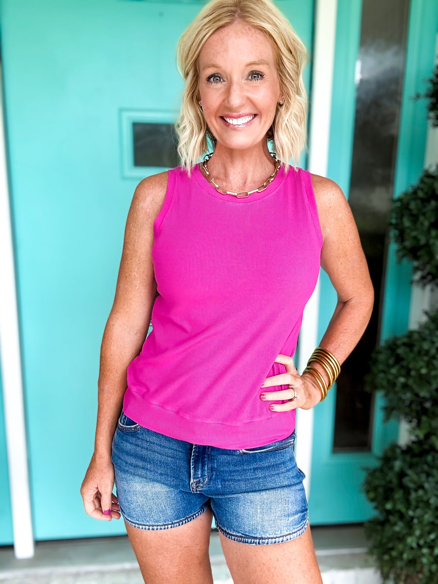 *Round Neck* Luxe Air Ribbed Tank