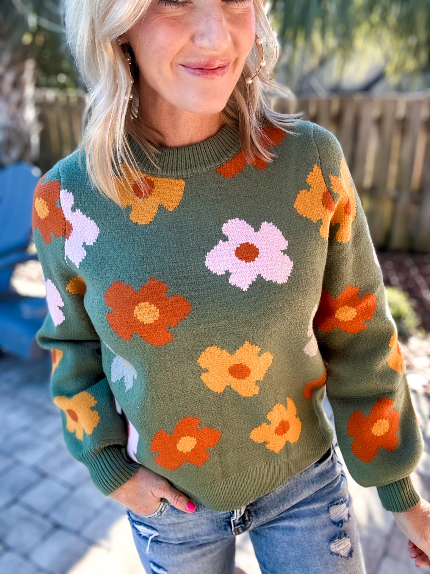 Throwback Spring Floral Sweater