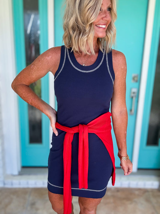 Star Spangled Ribbed Dress