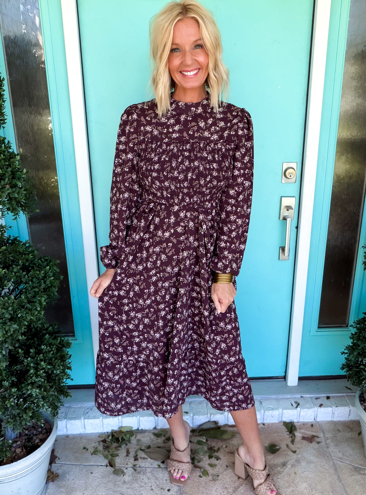 Wine Garden Midi Dress