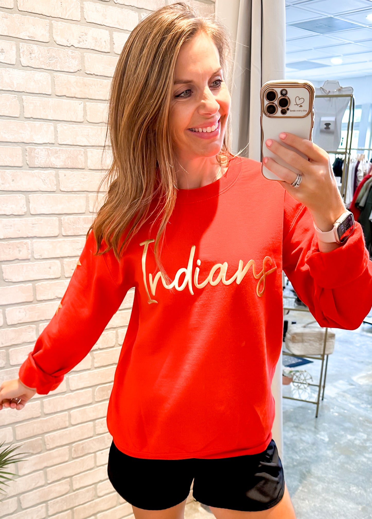 Indians Metallic Puff Sweatshirt