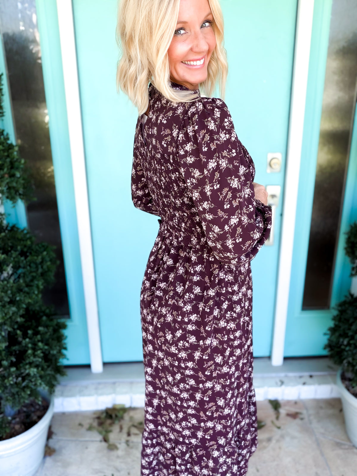 Wine Garden Midi Dress