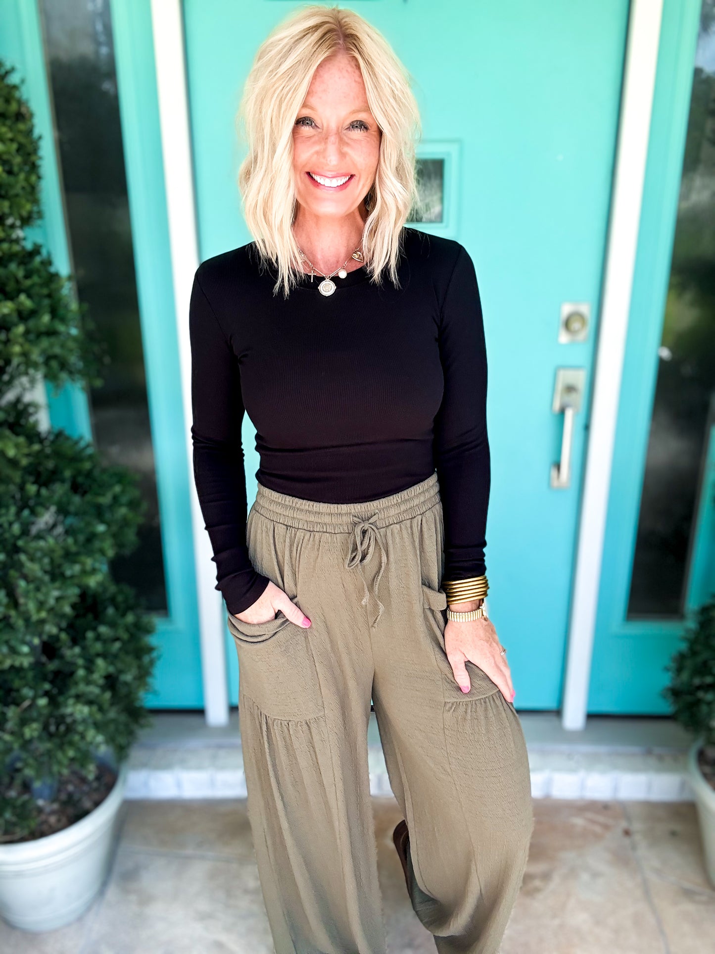 Essential Long Sleeved Ribbed Athleisure Top