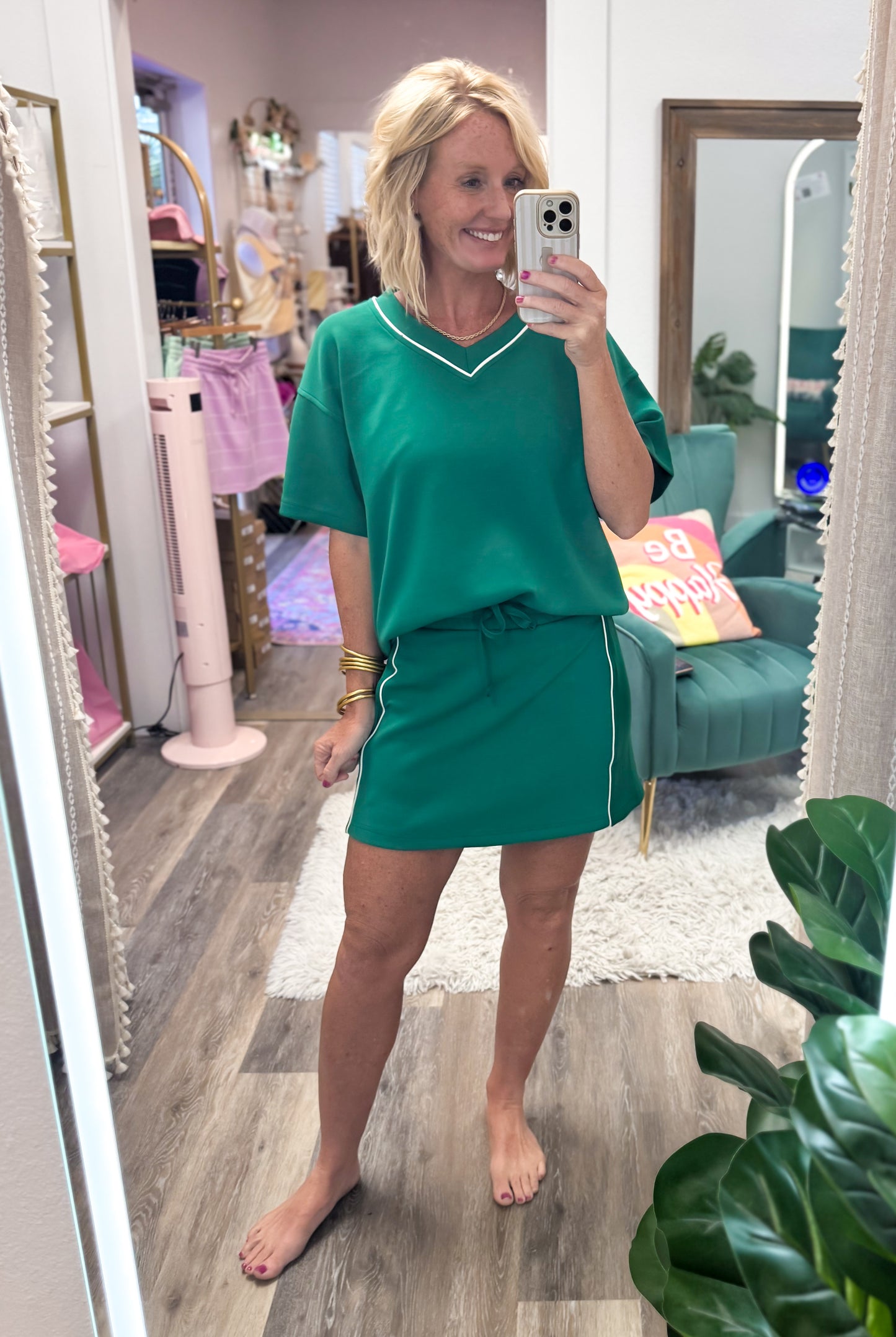 Line Drive Scuba Skort Set