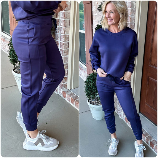 Luxurious Scuba Joggers -- Navy