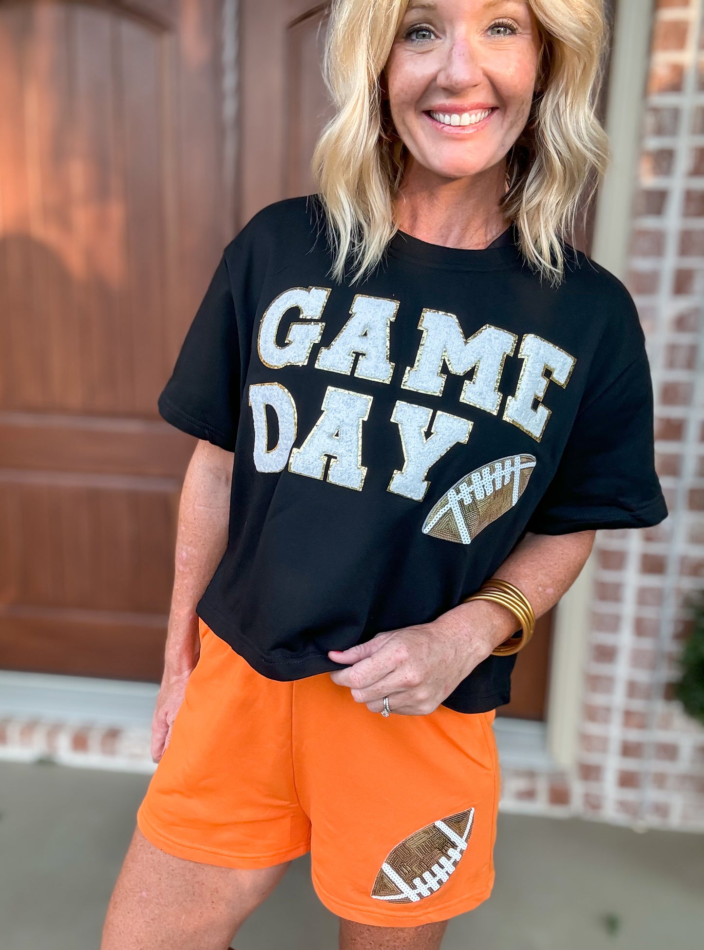 Game Day Football Patch Shorts