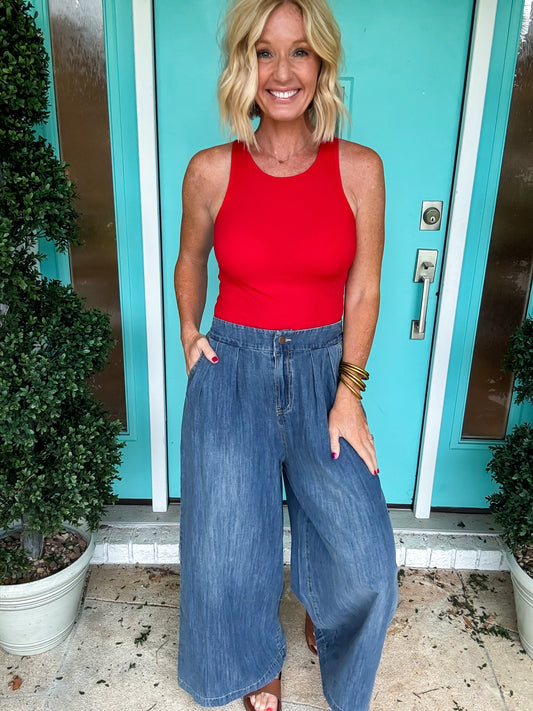 Living in These Elastic Waist Denim