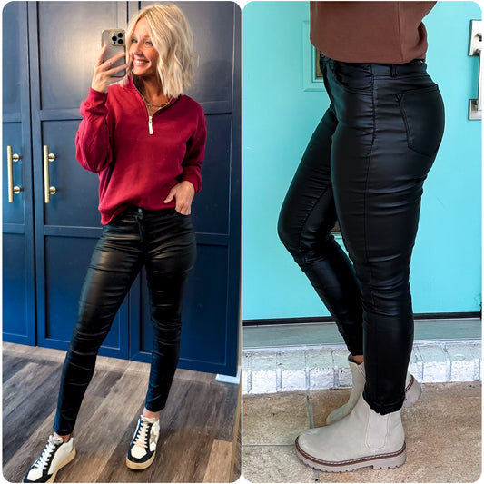 Backstage Faux Leather Skinnies