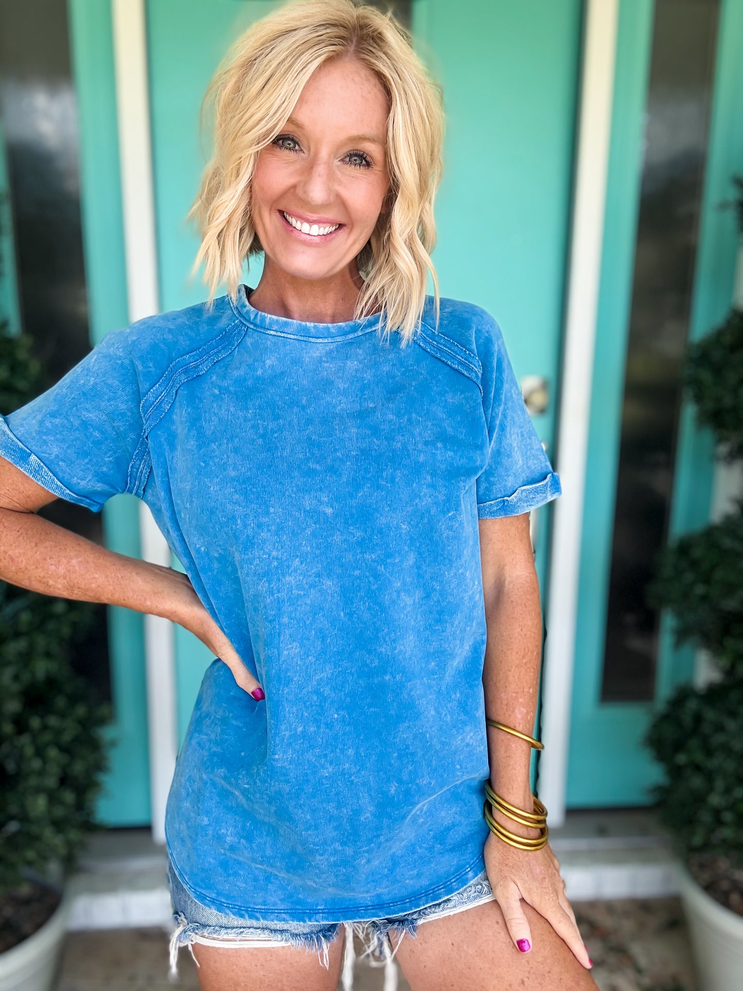Live In It Curved Hem Tee