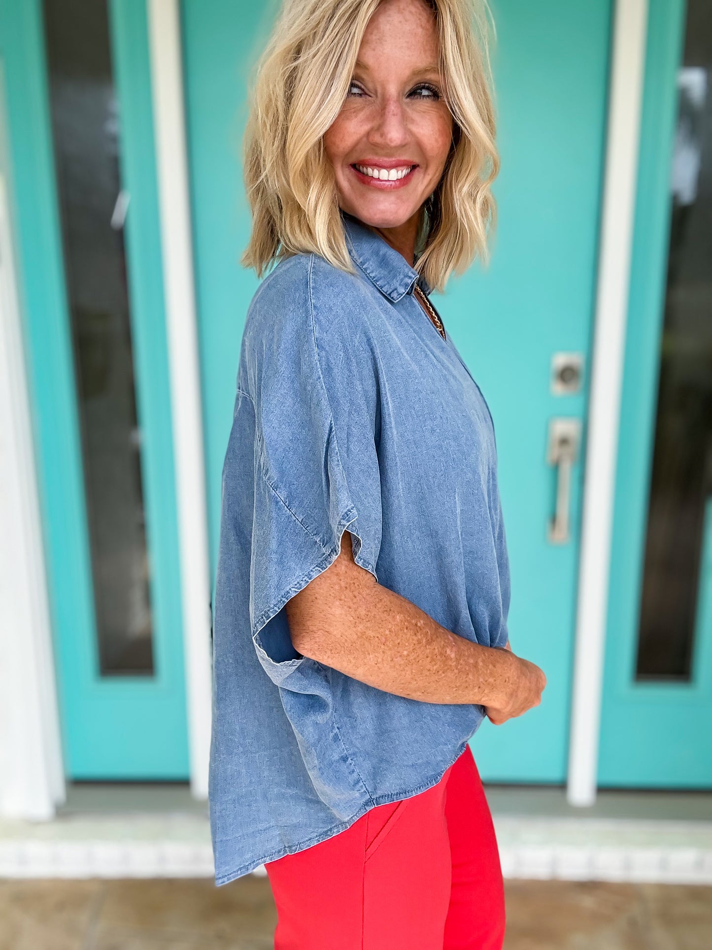 Twist of Chambray Top