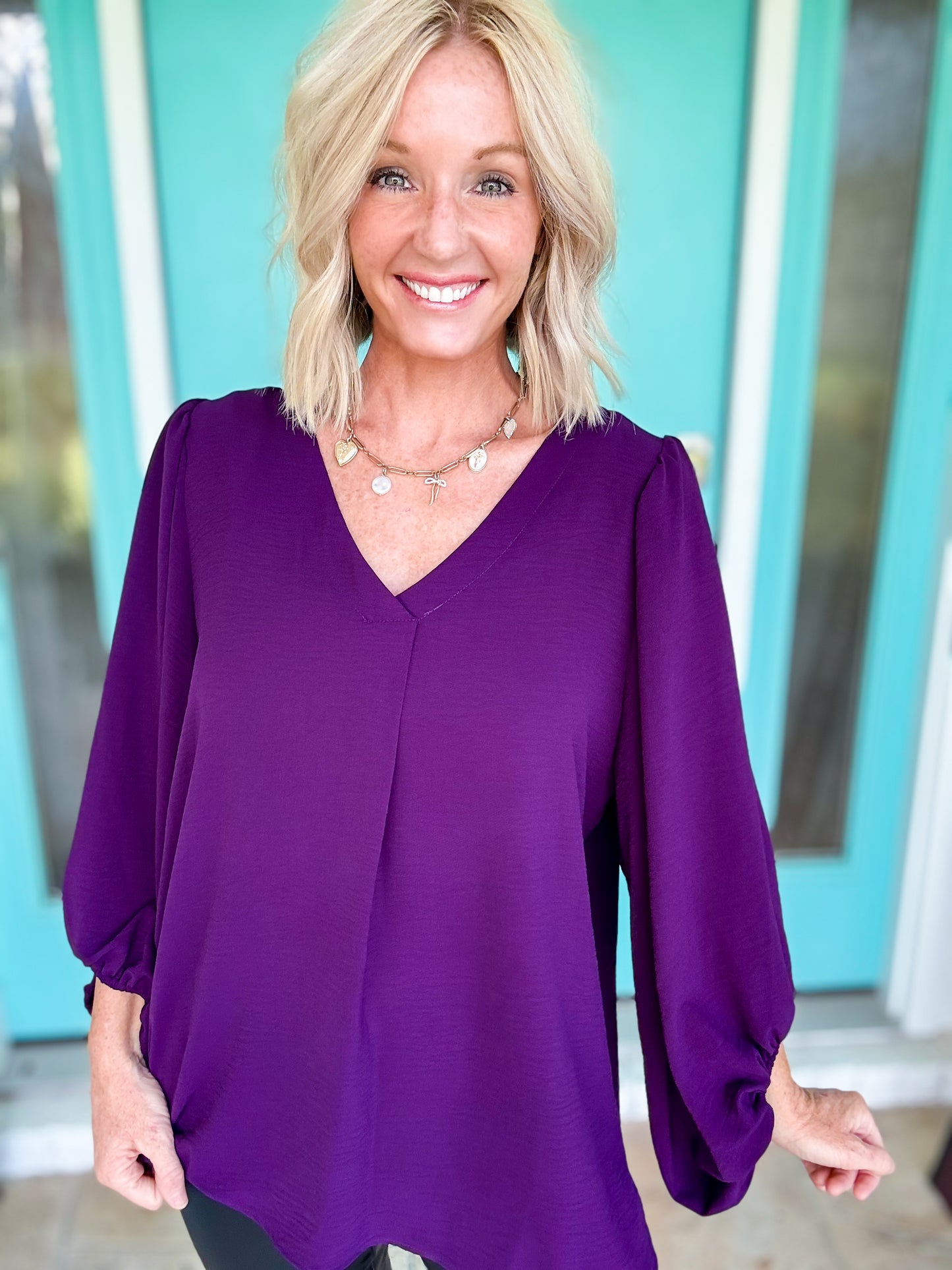 The Skylar V-Neck Woven Top *Black Fri Deal*