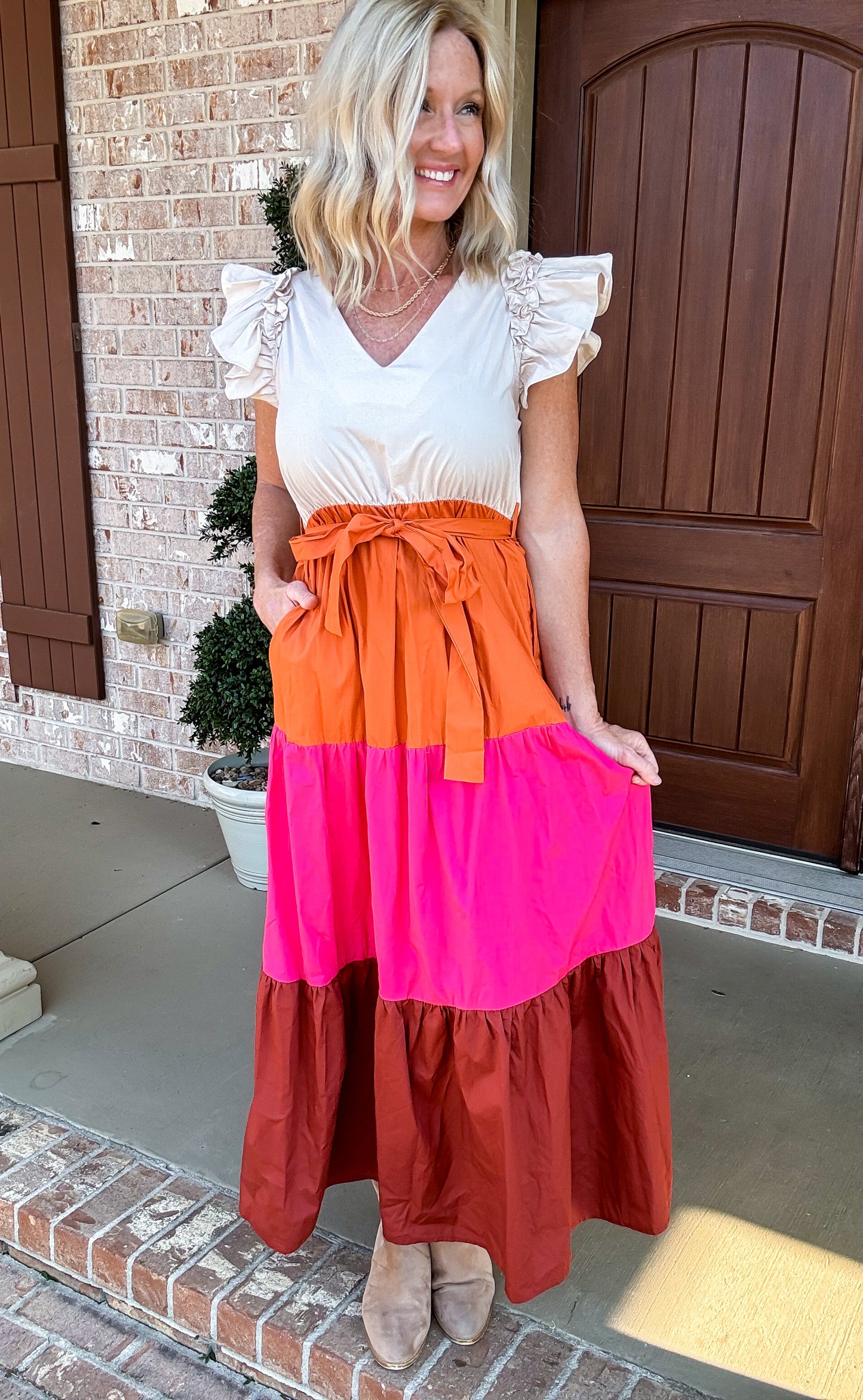 Candy Corn Time Maxi Dress