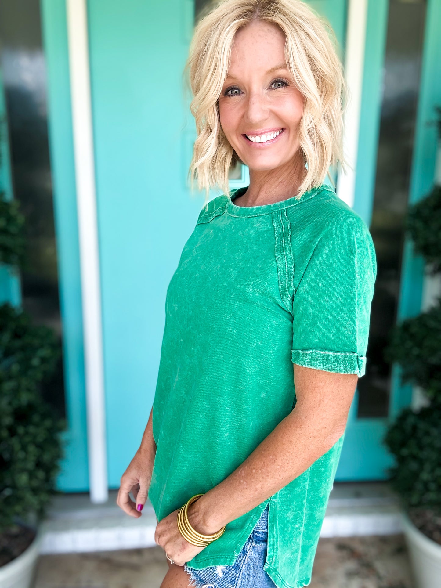 Live In It Curved Hem Tee