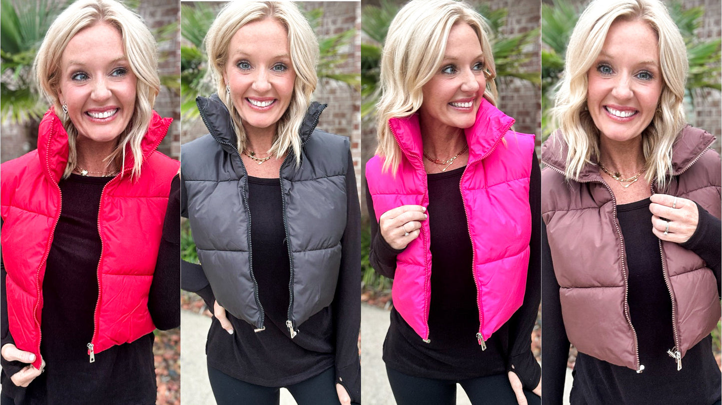 The Mountaintop Puffer Cropped Vest