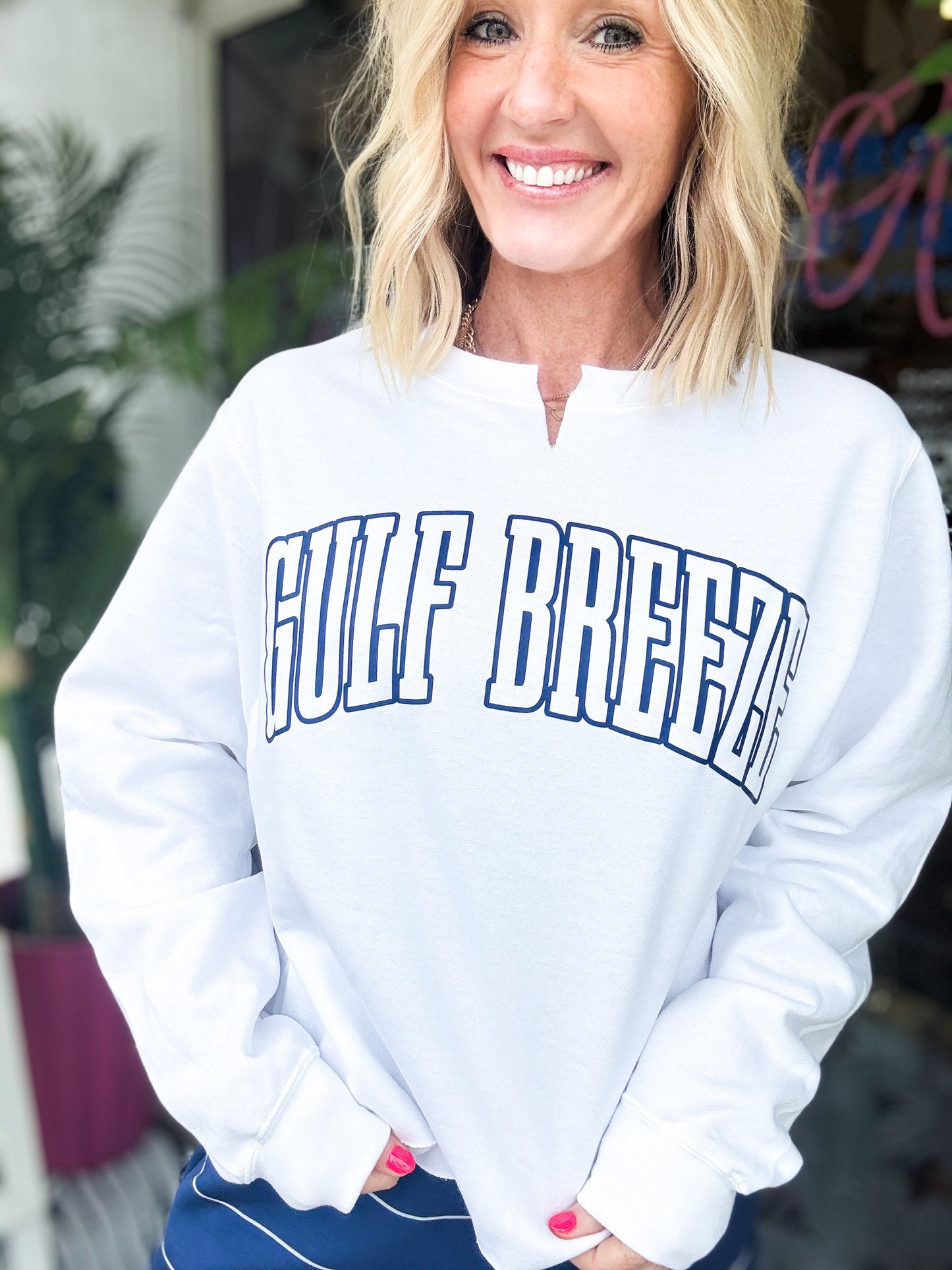 GULF BREEZE Raw Edge Pullover
