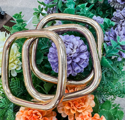 Gold Square Bangle Set