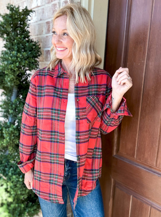 Festive Flannel Button Up