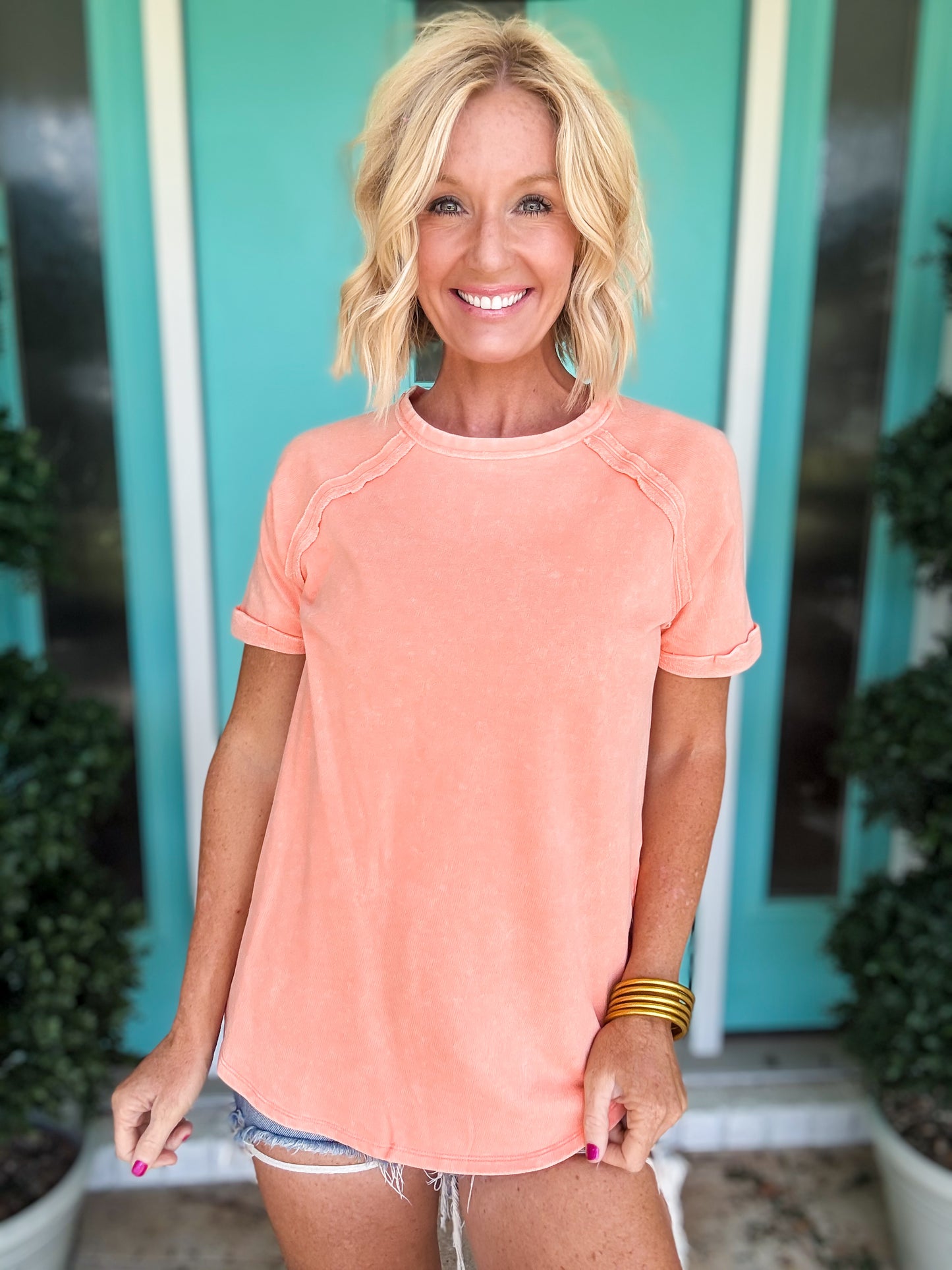 Live In It Curved Hem Tee