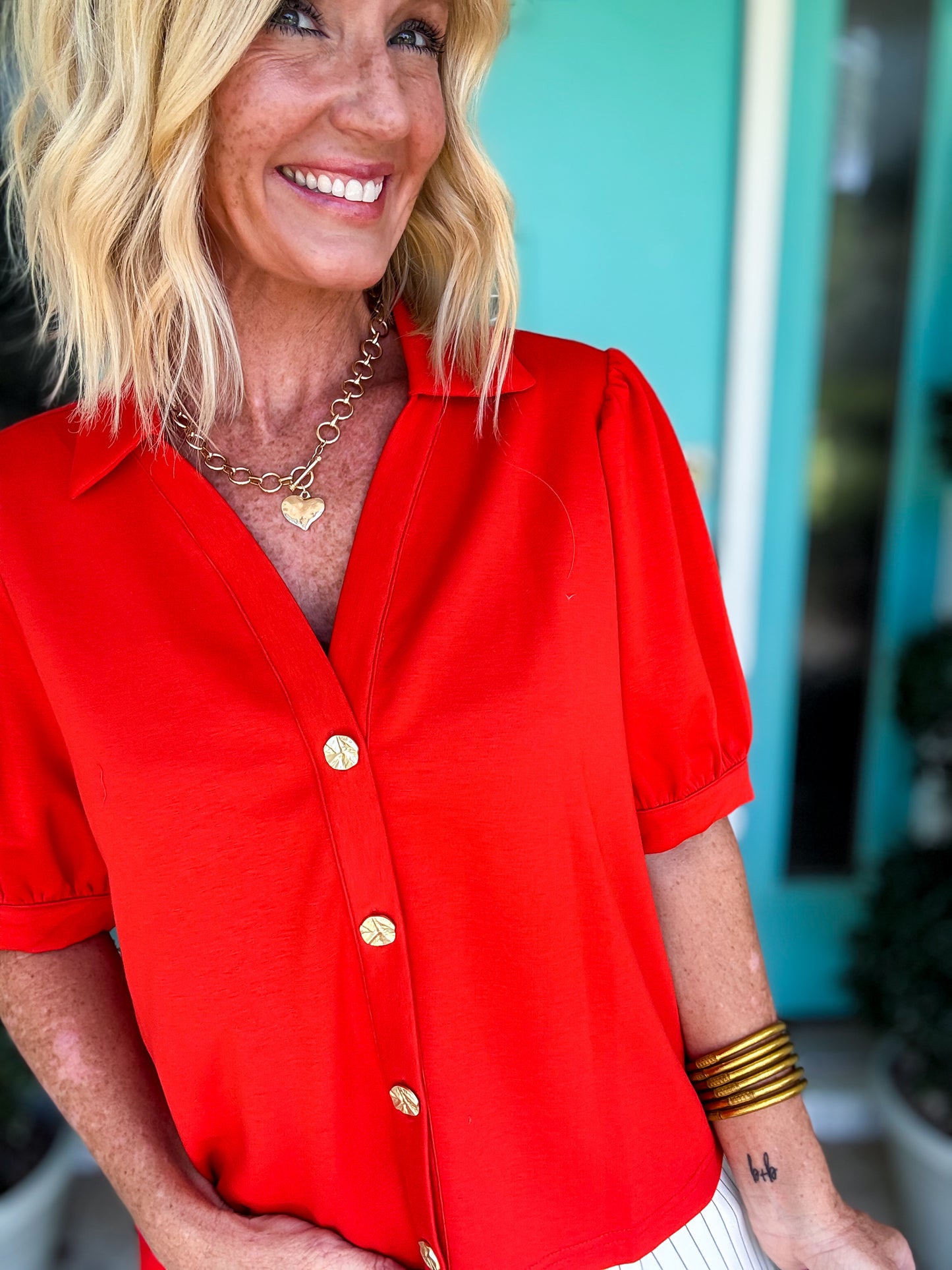 Scarlet Collared Cardigan Top