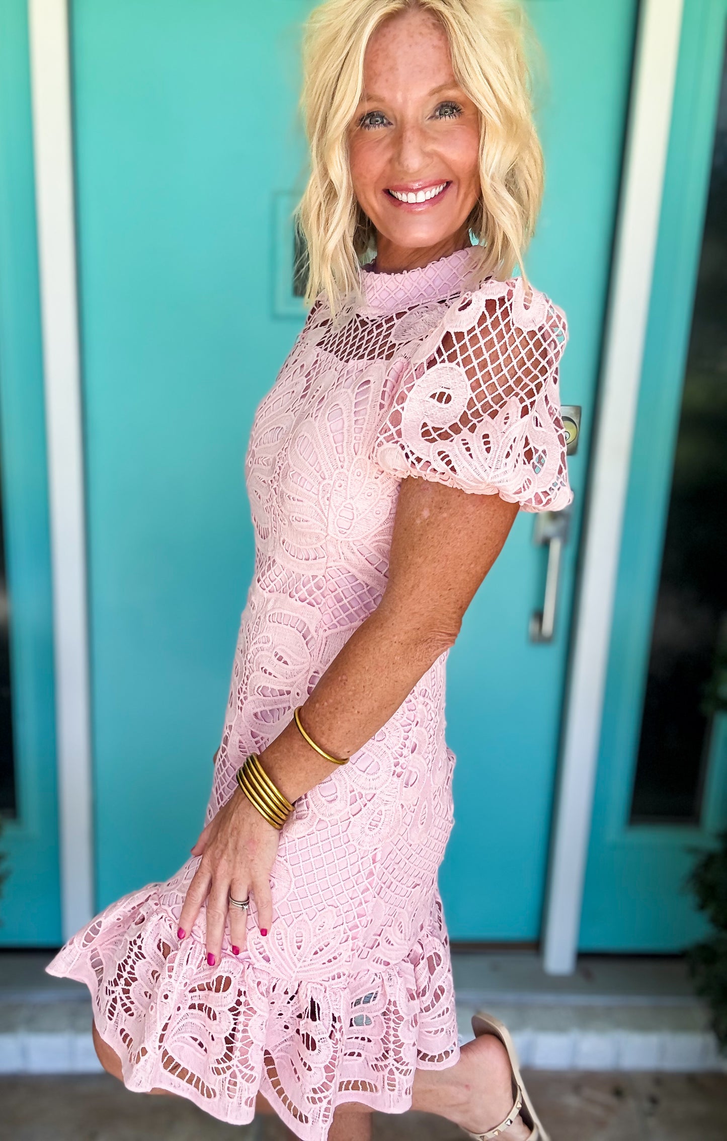 Blush & Bloom Lace Dress