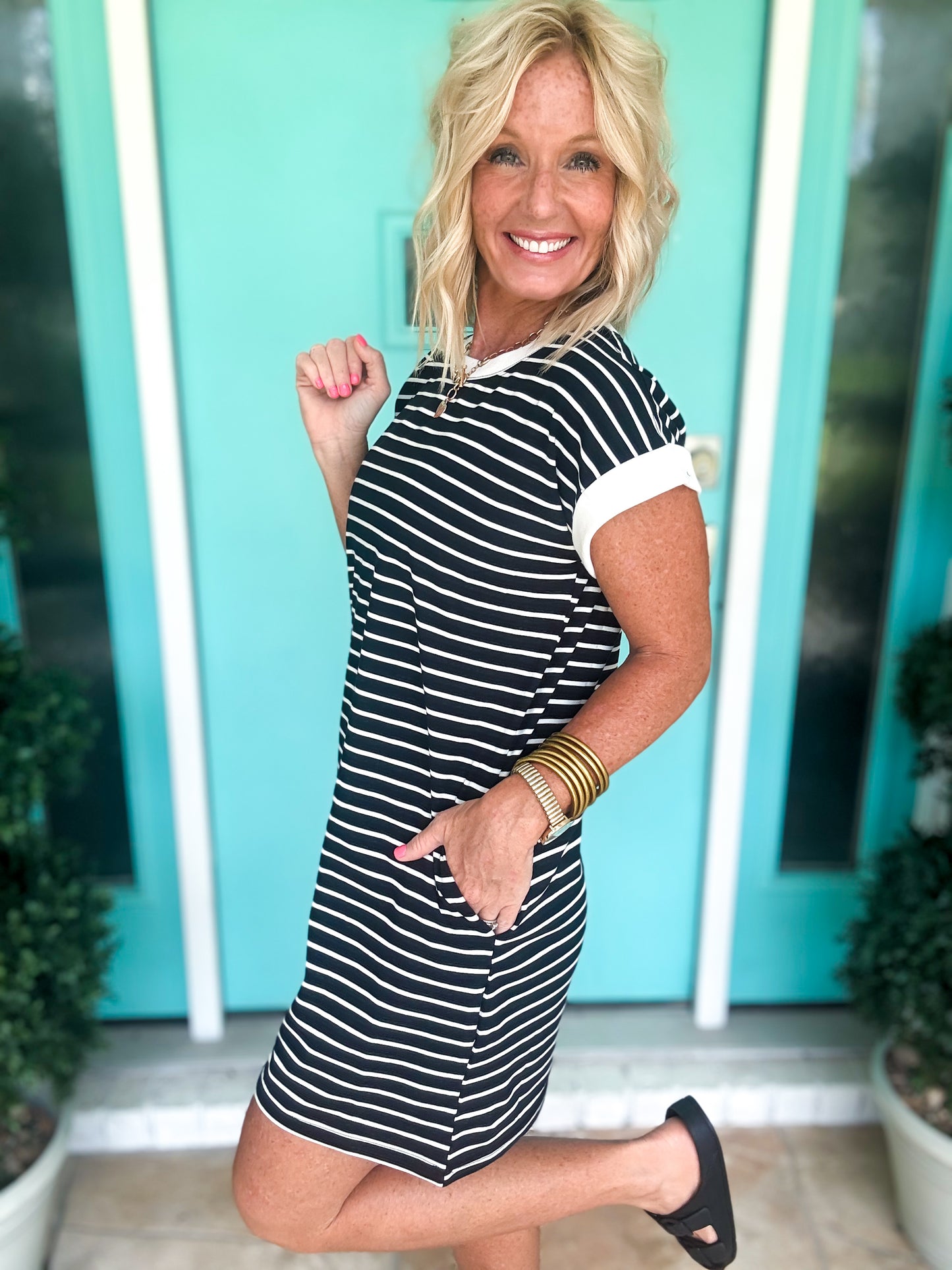 Throw On & Go Striped Dress