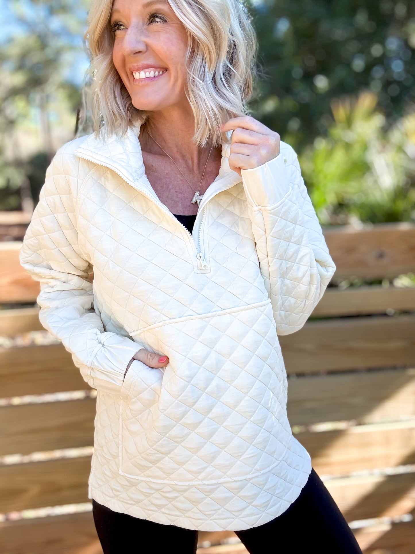 Quilted Bliss Pullover by Mono B