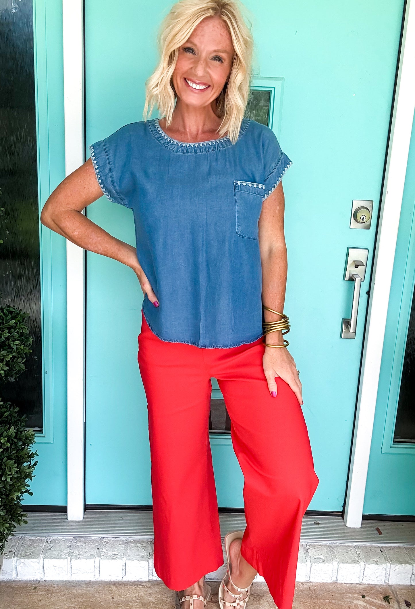 Stitched & Styled Chambray Top