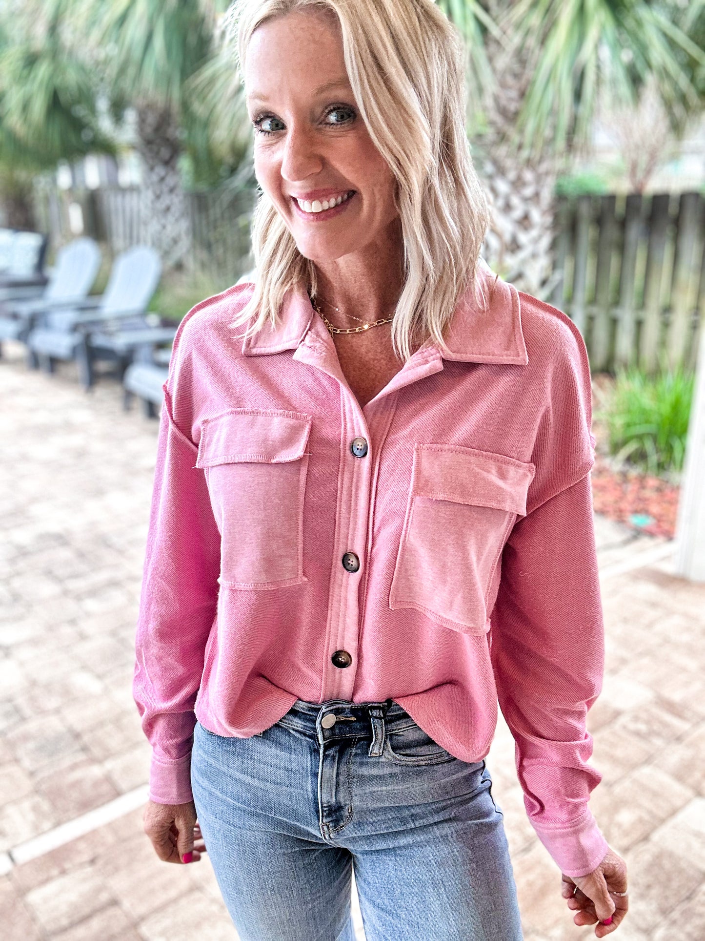 Perfectly Pink Button Up
