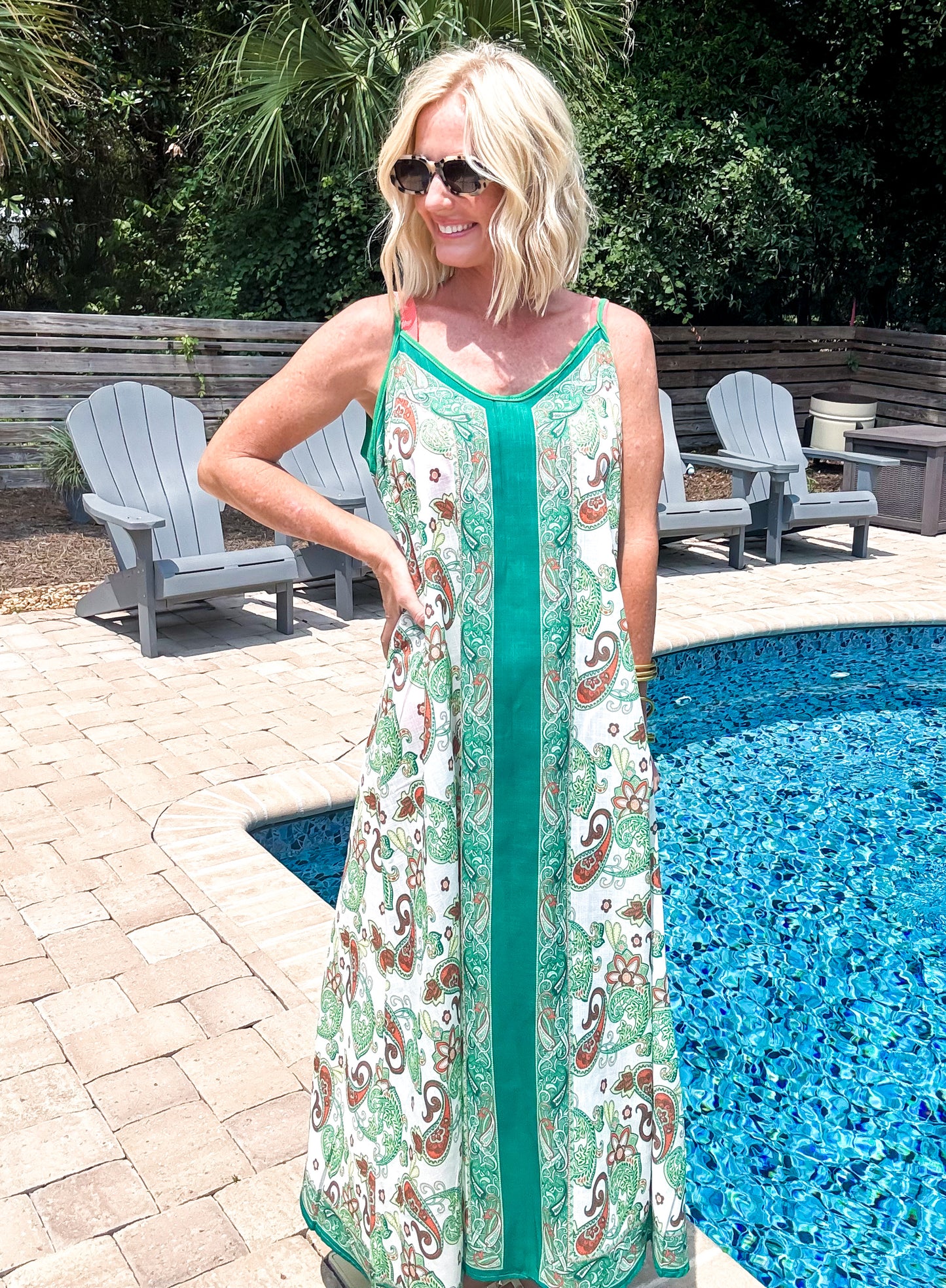 Boho Paisley Swim Maxi Cover Up