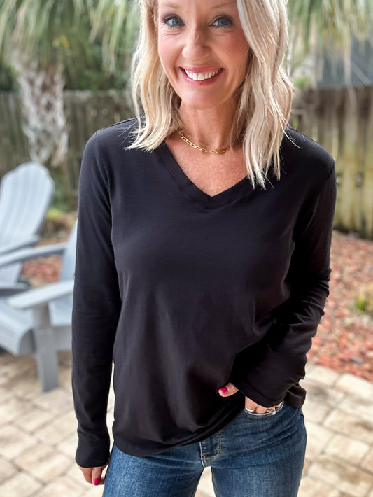 The Everyday Vneck Long Sleeve Top
