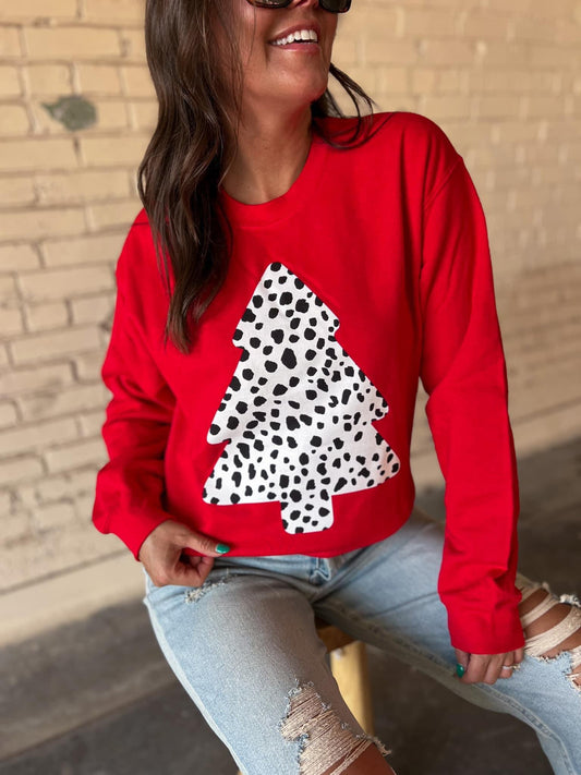 Red Dalmatian Tree Sweatshirt