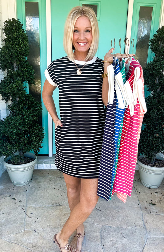Throw On & Go Striped Dress