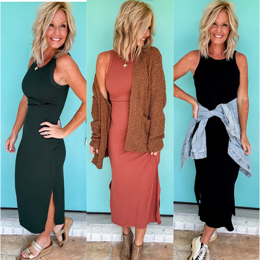All Set Ribbed Maxi Dress