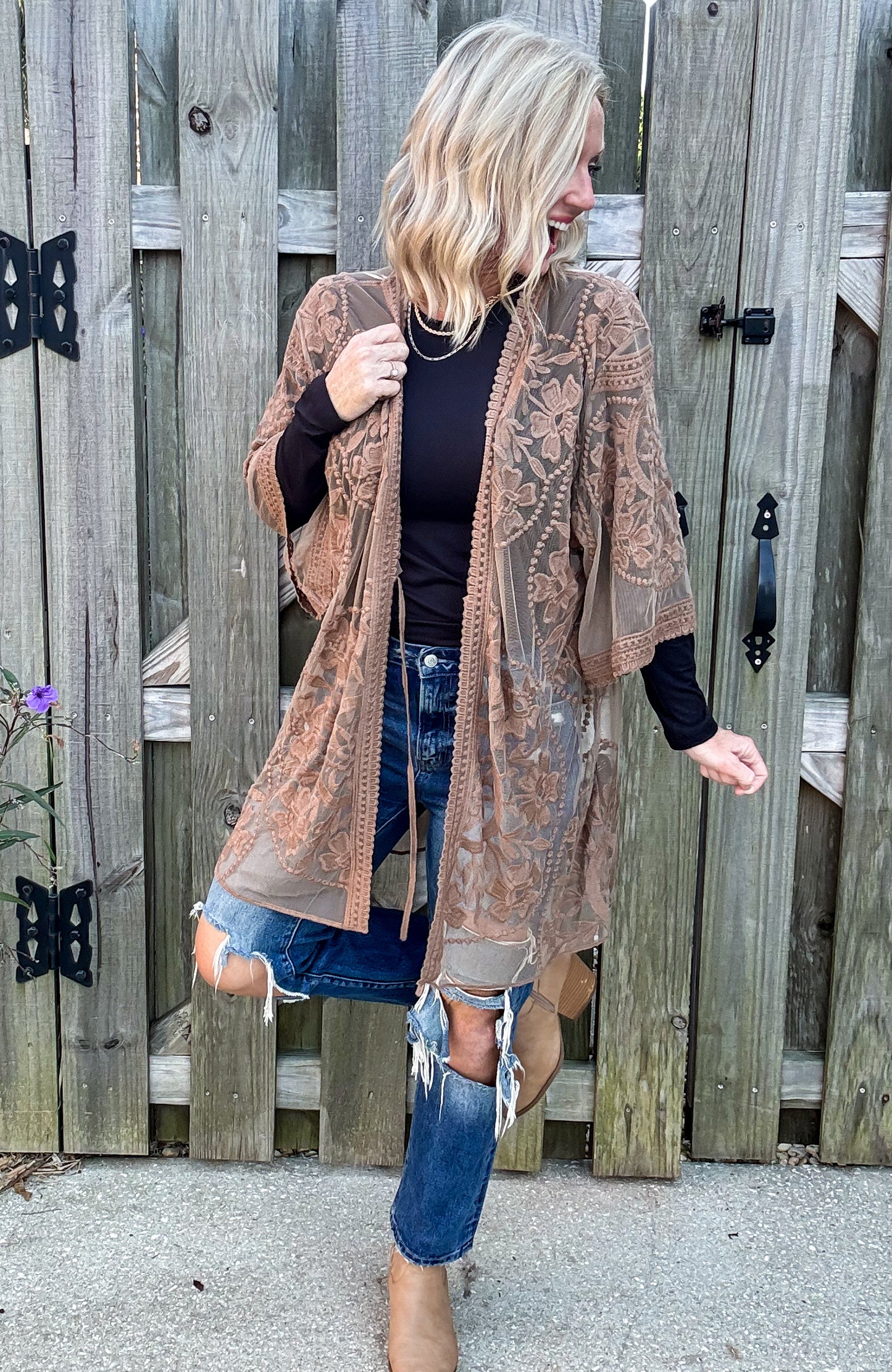 Floral Lace Kimono