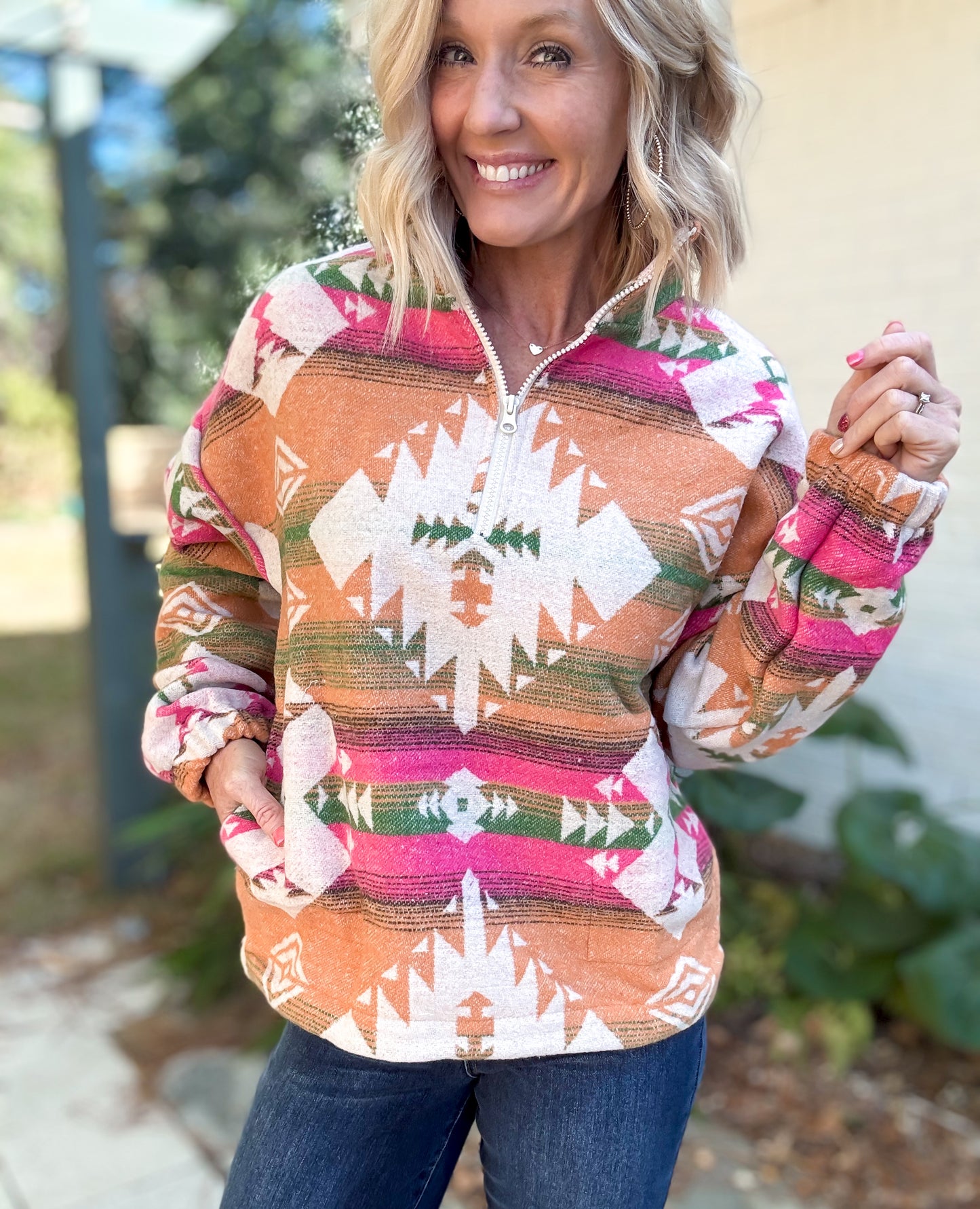 Desert Rose Aztec Pullover