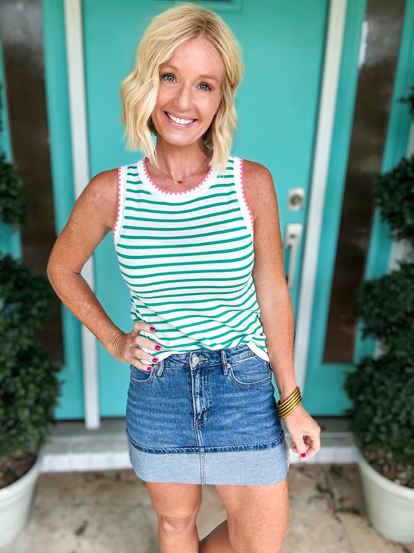 Cuffed Denim Skort
