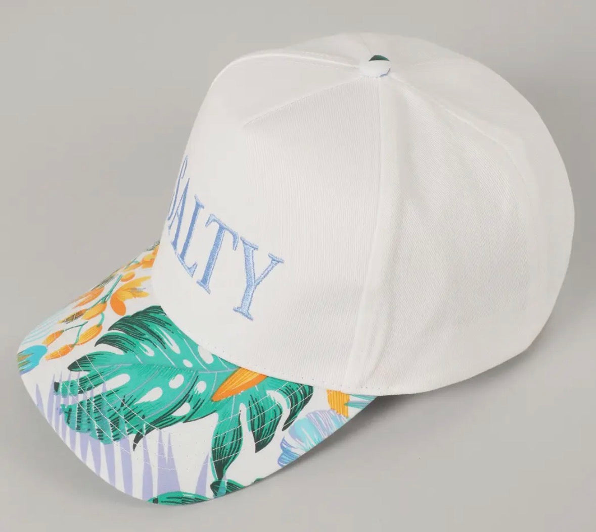 Salty Lettering Embroidery Floral Two-Tone Hat