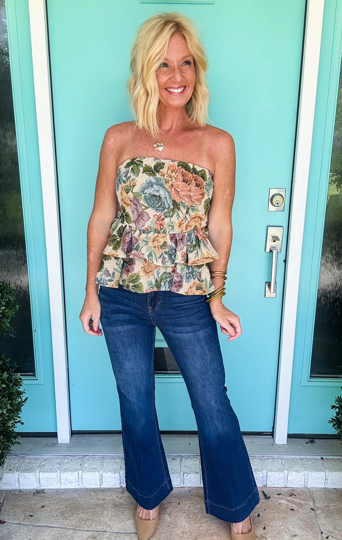 Vintage Floral Tiered Top