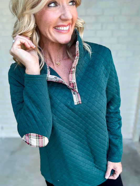 The Holly Jolly Plaid Detail Pullover