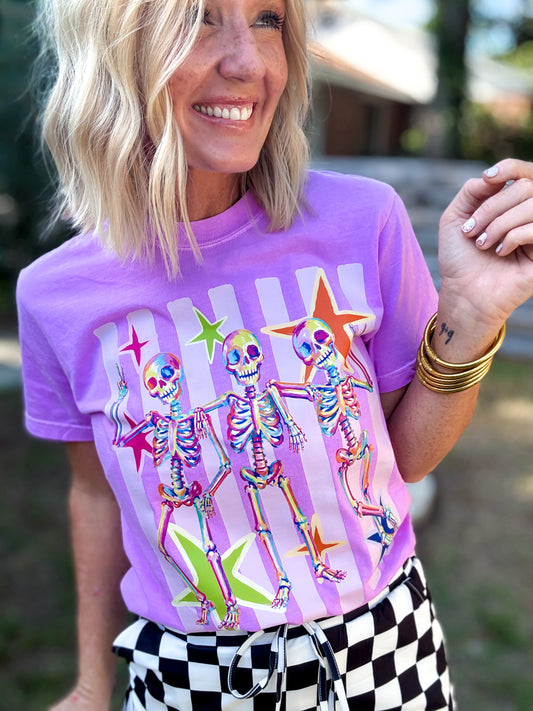 Skeleton Graveyard Orchid Tee