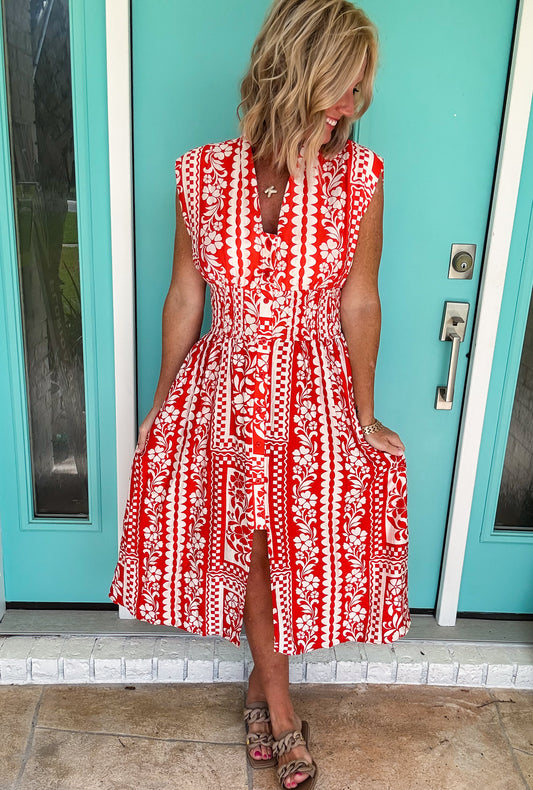 Patchwork Midi Dress