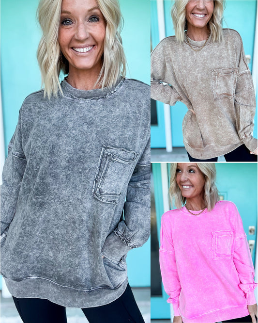 French Terry Exposed Seam Sweatshirt