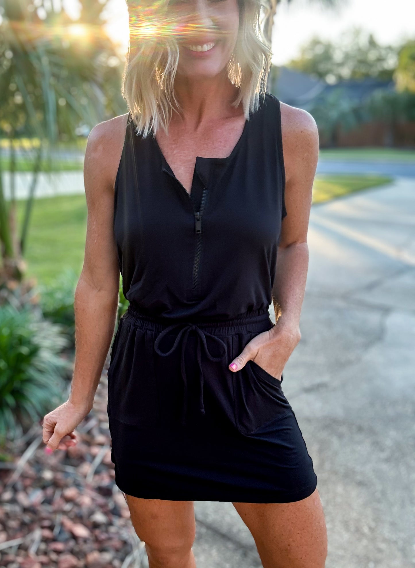 Sleeveless Buttery Romper -- Black