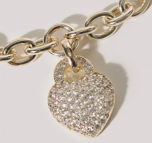 Heart Charm Chain Bracelet