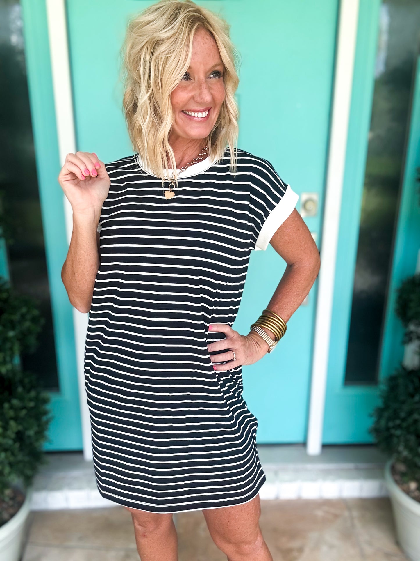 Throw On & Go Striped Dress
