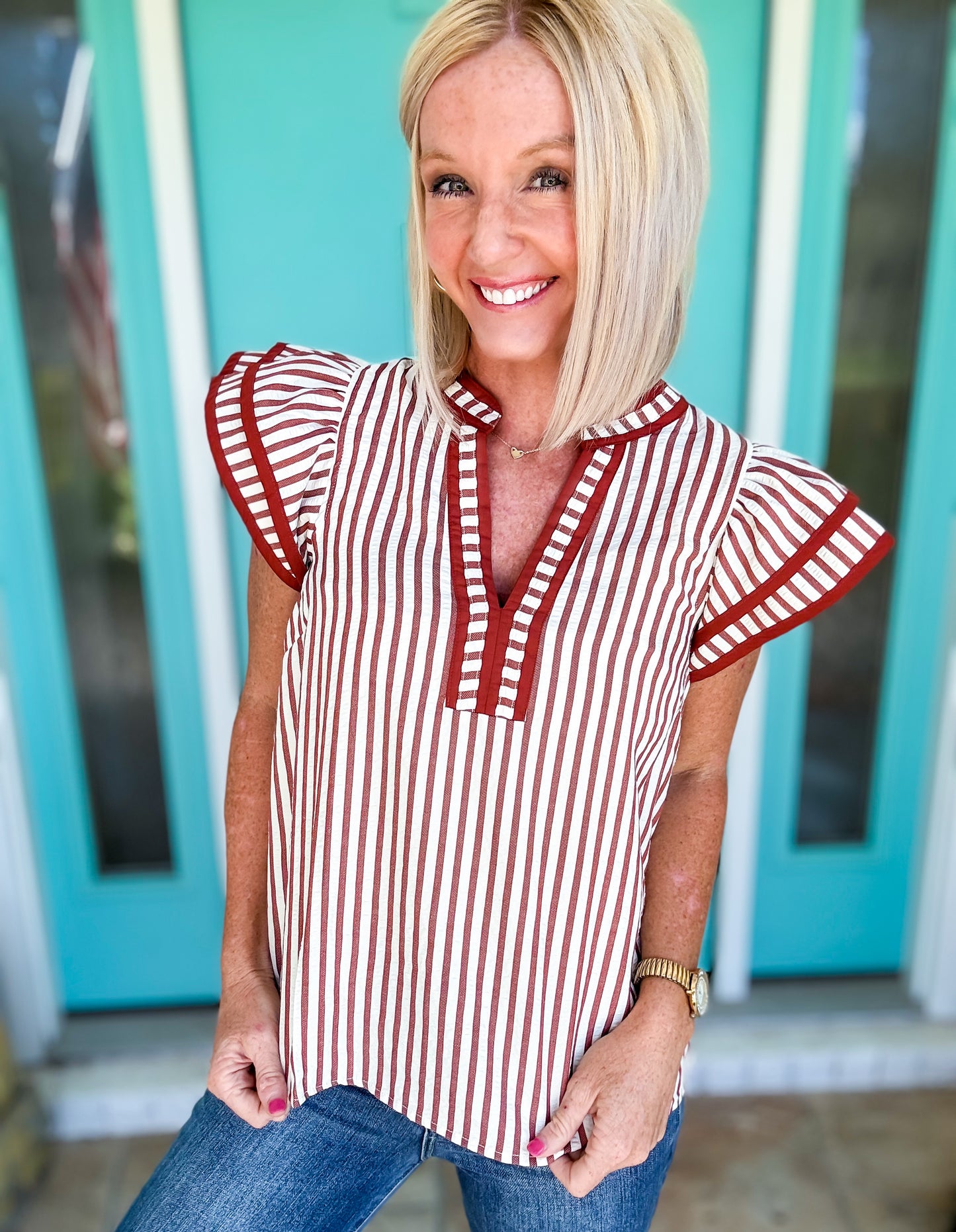 Rustling Stripes Top