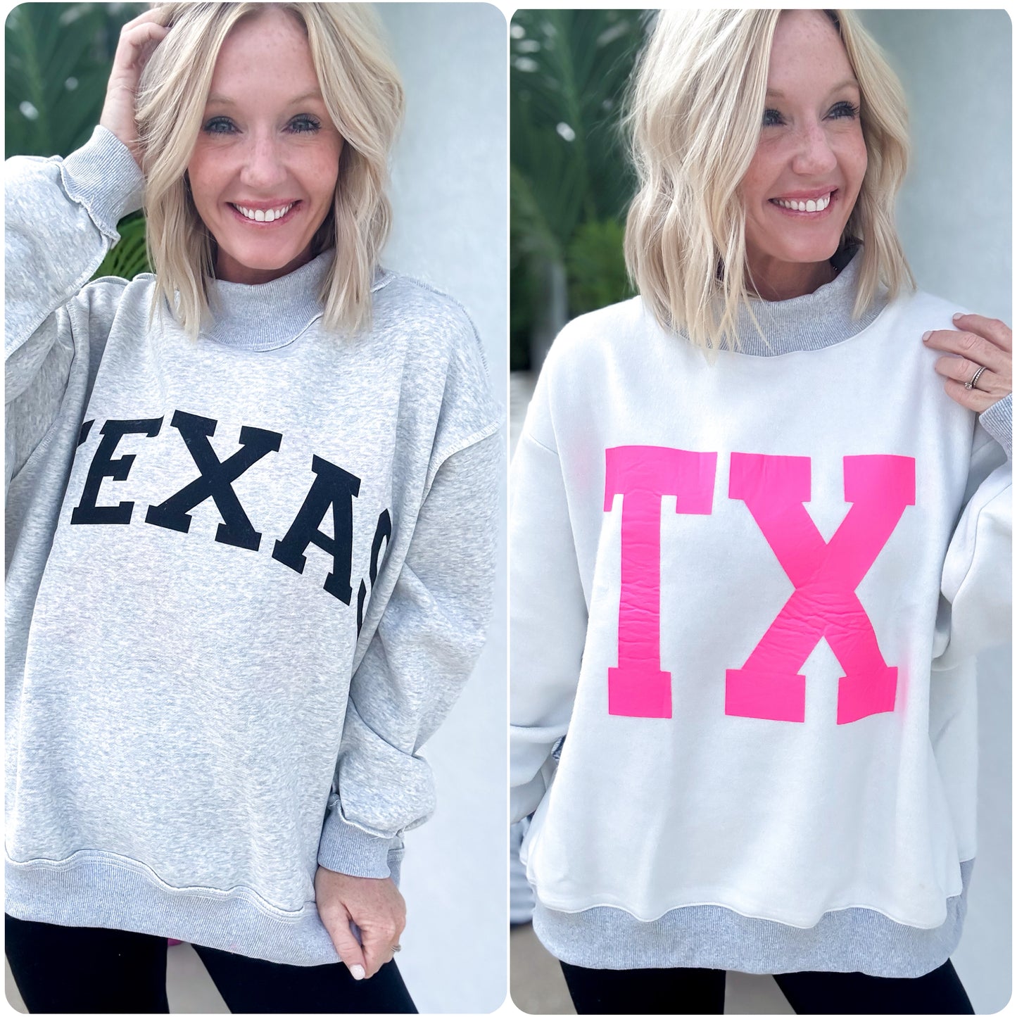 Texas Reversible Mock Neck Sweatshirt